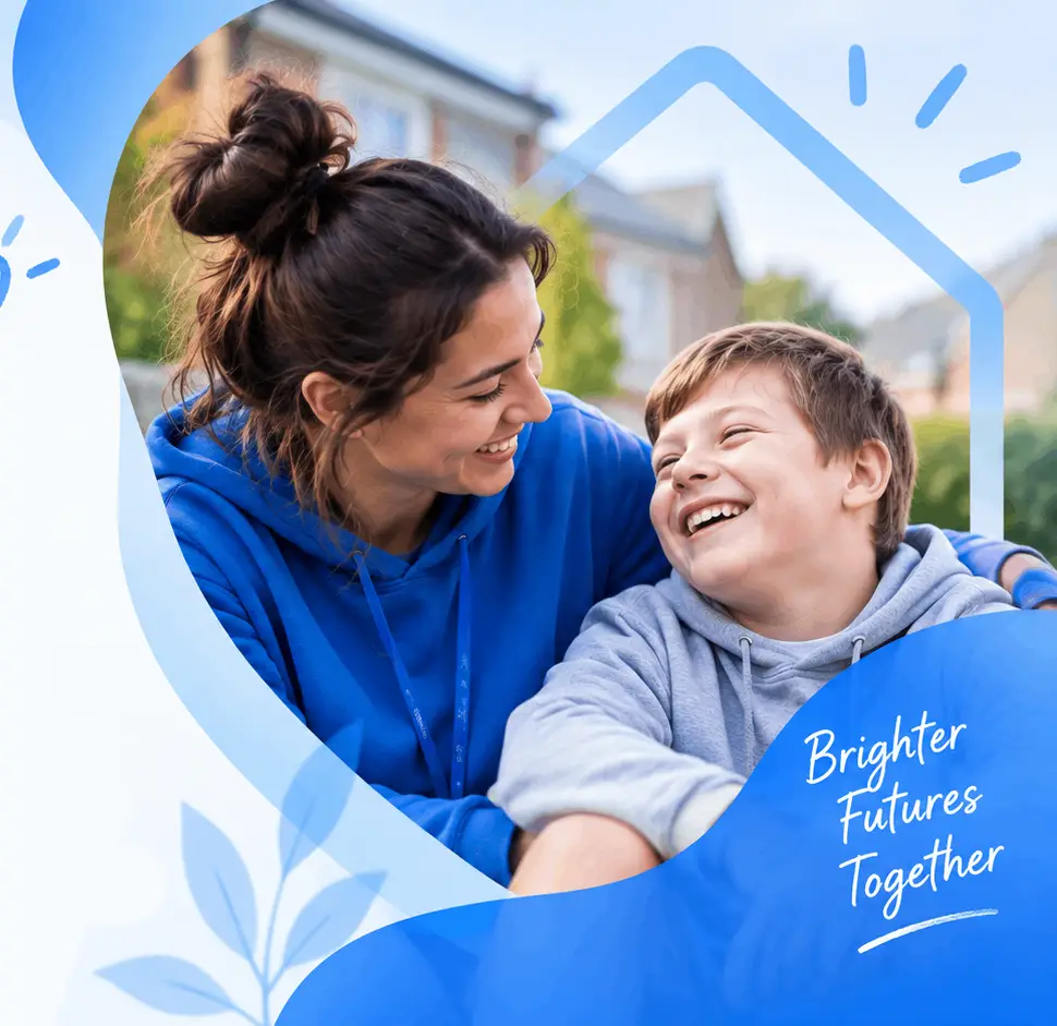 Care worker supporting a young person